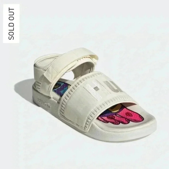 Adidas × Pharrell Williams Adilette 2.0 Sandals Cream NEW - Picture 2 of 8